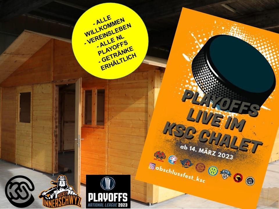 Im KSC Chalet werden alle NL Playoff Spiele live übertragen